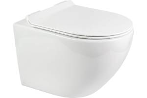 Унитаз подвесной BOND Oval F13-10 безободковый, с крышкой-сиденьем микролифт