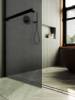 Душевая перегородка MaybahGlass MGD-730-6ш 79x195, стекло графит матовый 8 мм, профиль черный фото 4