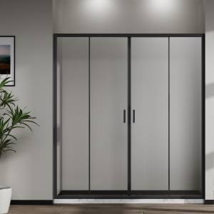 Душевая дверь в нишу Vincea Сити (City) VDS-5CT2170CLB профиль черный, стекло прозрачное, 170x195