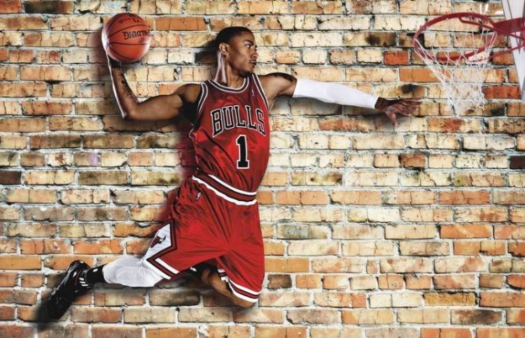 3D Фотообои Artegrafico «Баскетболист в прыжке» SP016 песок