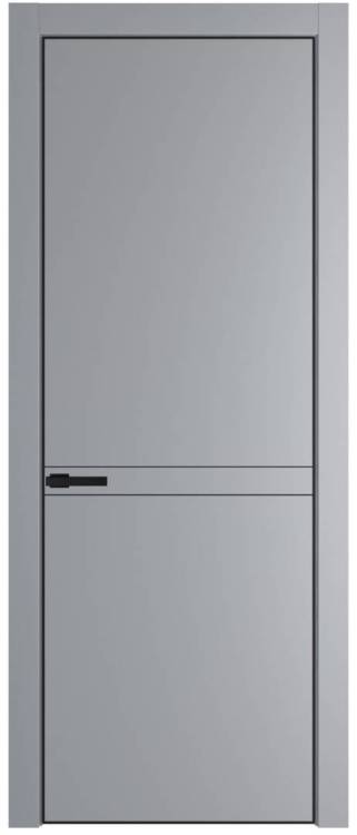 Межкомнатная дверь Profil Doors 11 PE полотно Смоки, кромка алюминиевая с четырех сторон черная, алюминиевый молдинг 3мм 800x2000