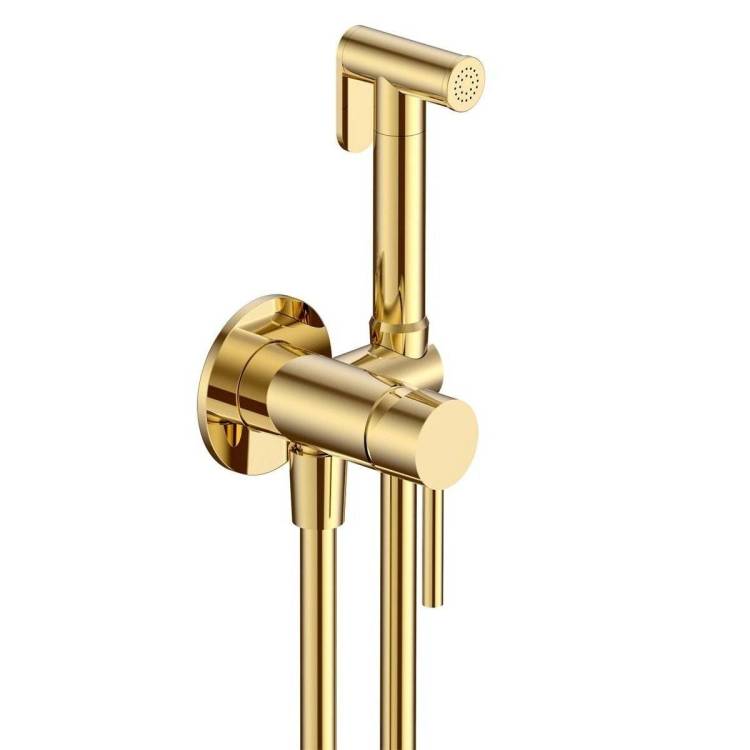 Гигиенический душ AQUAme Siena AQM6217GG золотой глянцевый, встраиваемый, с лейкой