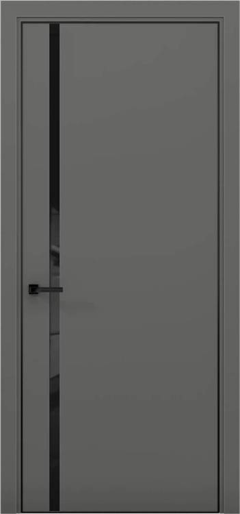 Межкомнатная дверь остекленная Brandoors Estetica 08 Полотно Антрацит, Стекло Лакобель Черный, Кромка Алюминий Черный 2000х800