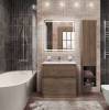 Тумба с раковиной Belbagno Kraft KRAFT-800-2C-PIA-RT 80x46x83 Rovere Tabacco напольная с фрезерованными ручками по всей длине фасада с двумя выкатными ящиками фото 4