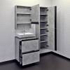 Тумба с раковиной Comforty Эдинбург-60-Н 00-00004763 бетон светлый с черной столешницей, с раковиной COMFORTY 9055RA-50 фото 6