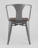 Набор из 4 стульев Stool Group Tolix Arm Wood YD-H440AR-W YG-15 X4 серебристый матовый, темное дерево фото 8
