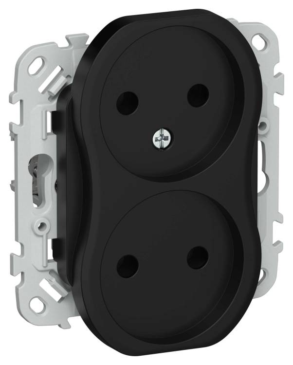 Розетка 2-местная IEK Flite FI-R20-10-K02 черный