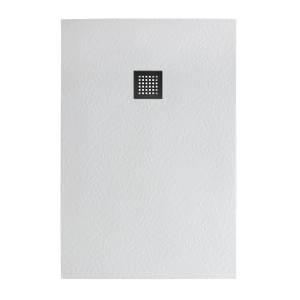 Поддон для душа BelBagno Uno TRAY-MR-UNO-AH-100/80-35-W-NO с сифоном и чёрной матовой декоративной накладкой, 100x80
