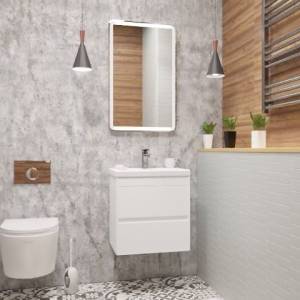 Мебель для ванной Art&Max Family 50, подвесная, Bianco Lucido