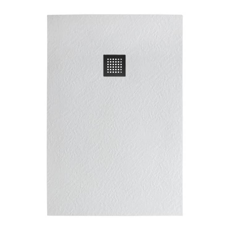 Поддон для душа BelBagno Uno TRAY-MR-UNO-AH-100/80-35-W-NO с сифоном и чёрной матовой декоративной накладкой, 100x80
