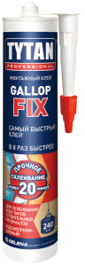 TYTAN PROFESSIONAL GALLOP FIX клей монтажный, полимерный быстрого схватывания, белый (290 мл)