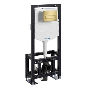 Система инсталляции для унитазов Wasserkraft Dill 61TLT.010.ME.MG03 клавиша золото матовое