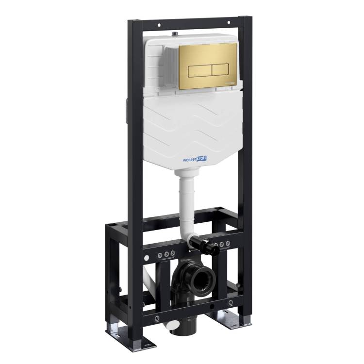 Система инсталляции для унитазов Wasserkraft Dill 61TLT.010.ME.MG03 клавиша золото матовое