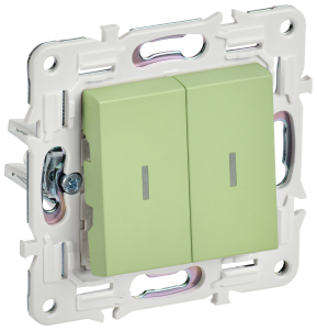 Выключатель 2-клавишный проходной IEK Skandy SK-V22-1-10-K06 мятный