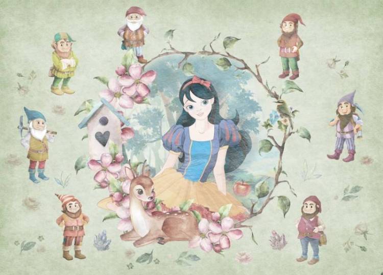 3D Фотообои Artegrafico «Белоснежка и её друзья» KID-082 акварель