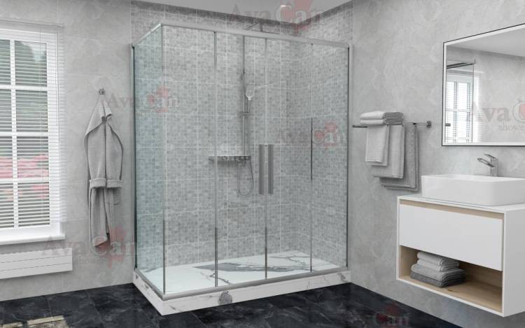 Душевой уголок AvaCan FC2-190-SC90 профиль хром, стекло прозрачное, 210x90x195