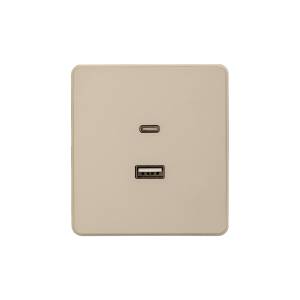 Розетка USB type A+C Kranz Round KR-78-0734-7 бежевый