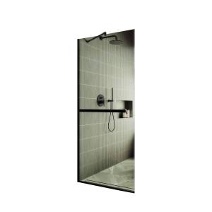Душевая перегородка MaybahGlass MGD-726-6у 79x195, стекло прозрачное 8 мм, профиль черный