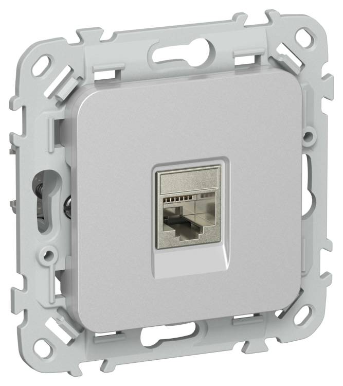 Розетка компьютерная RJ45 IEK Flite FI-K11-1-K47 алюминий