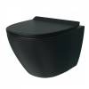 Унитаз подвесной Teymi Lina Pro Vortex Black T40114 безободковый, с сиденьем микролифт, черный матовый фото 9