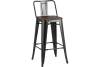 Стул полубарный Stool Group Tolix YD-H675E-W KD LG-01 черный глянцевый/темное дерево