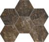 Мозаика Estima Bernini 67345 Mosaic/BR04_PS/25x28,5/Hexagon Hexagon Dark Brown полированная 25x28,5