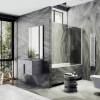 Шторка на ванну MaybahGlass MGV-604-1 поворотная, на монопетле, стекло графит матовый, профиль белый матовый, 1400x400 фото 2