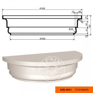 Капитель полуколонны LepninaPlast КЛВ-405/1 53.5x26.75x13
