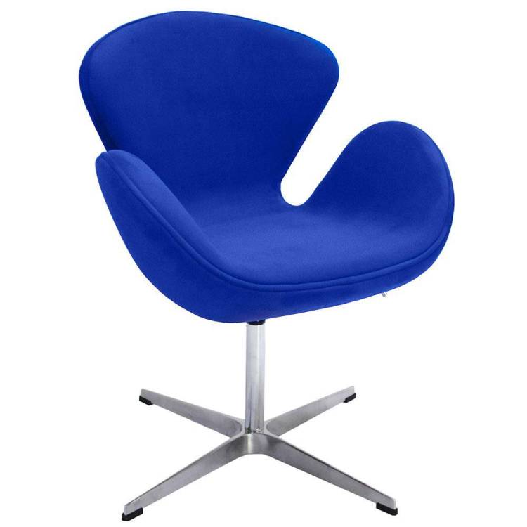 Кресло Bradex Home Swan Style Chair FR 0652 синий, искусственная замша