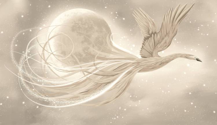 Фреска Ortograf Animality 34679 Phoenix in the sky Филиграна со стразами FM-F/S