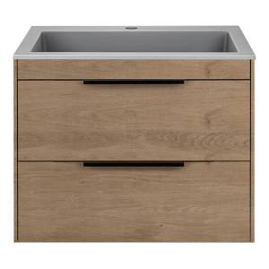 Тумба с раковиной Vincea Chiara 2D VMC-2C2600NO Бежевый, серая раковина