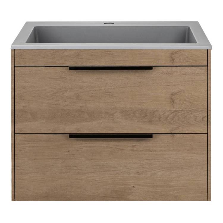 Тумба с раковиной Vincea Chiara 2D VMC-2C2600NO Бежевый, серая раковина