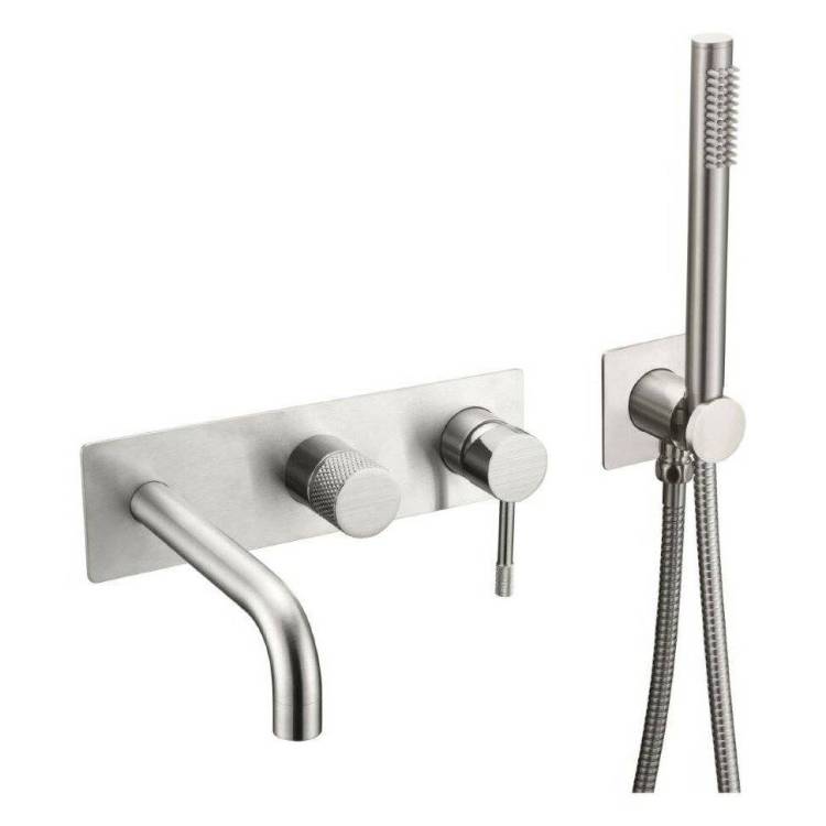 Смеситель для ванны Boheme Uno 464-3-NB брашированный никель