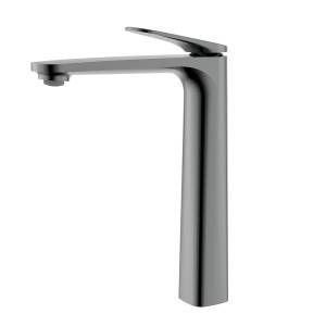 Смеситель для раковины AQUAme Imola AQM6714GM высокий, серый матовый