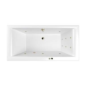 Акриловая ванна WHITECROSS Savia Duo с гидромассажем, форсунки бронза, 170x80 