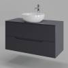 Тумба с раковиной Orange Line Li-100TugMDF+B07-420W графит матовый, 100 см фото 2