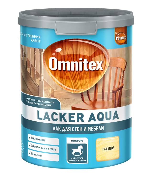 Лак для дерева на водной основе Omnitex Lacker Aqua 10 матовый 1 л