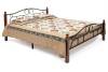 Кровать Tetchair AT-808 5414 дерево гевея/металл, 160x200 см (queen bed), красный дуб/черный фото 2