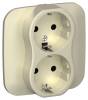 Розетка 2-местная с заземлением IEK Flite FI-R21A-16-1-K37 шампань