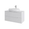 Тумба с раковиной Orange Line Li-100TuwMDF+B08-640W белая матовая, 100 см