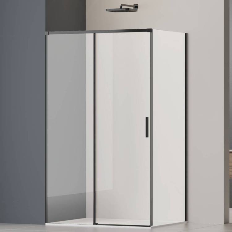 Душевой уголок Vincea Soft 2 VSR-3SO29014CLB профиль черный, стекло прозрачное, 140x90x200