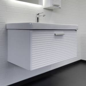 Тумба с раковиной Comforty Танжер-90П 00-00019566 подвесная, белая матовая