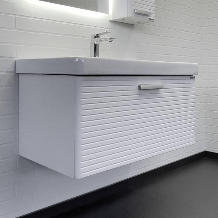 Тумба с раковиной Comforty Танжер-90П 00-00019566 подвесная, белая матовая