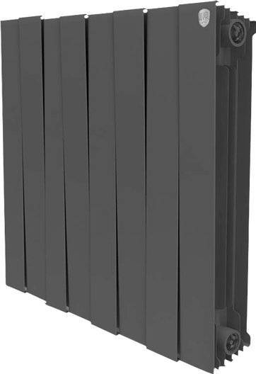 Радиатор биметаллический Royal Thermo Piano Forte 500 noir sable 8 секций, черный