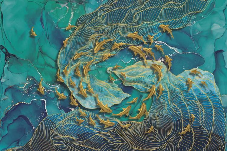 Фреска Ortograf Artline 34560 Goldfish Филиграна со стразами FM-F/S