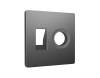 Лицевая панель для компьютерной/телефонной розетки+TV розетки Ambrella Volt Alfa AP6625 антрацит серый