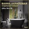 Акриловая ванна Teymi Solli T130110 черная матовая, 170x74