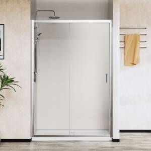 Душевая дверь в нишу Vincea City VDS-5CT150CL профиль хром, стекло прозрачное, 150x195