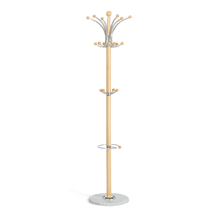 Вешалка напольная Tetchair Sakura (mod. GH-8606) 21437 White (Белый)/Natural (натуральный)