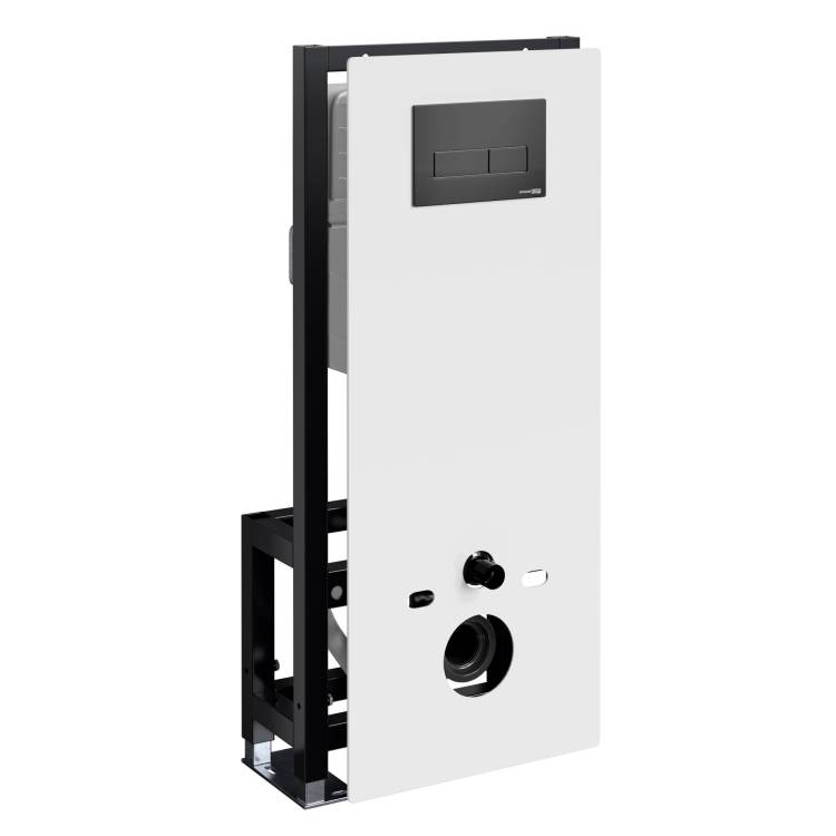 Система инсталляции для унитазов Wasserkraft Glan 66TLT.010.ME.WH.MB03 клавиша черный матовый